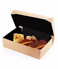 Коробка для торта Крафт/Черная CAKE 1200, 15*10*8,5 см