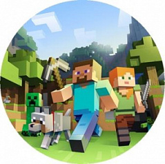 Вафельная картинка Minecraft, d=20 см
