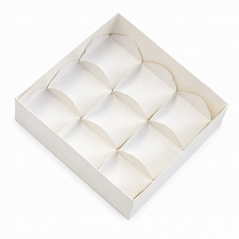 Коробка для моти белая 17,5*17,5*5,5 см и 9 разделителей