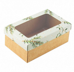 Коробка для подарков с окном Омела, 18*11*7 см