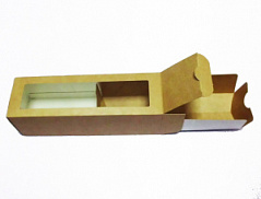 Коробка для макарон ECO Крафт/белая на 6 шт.,18*5,5*5,5 см
