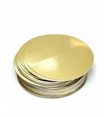 Подложка 0,8 мм 15 см золото/золото картонная круглая