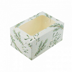Коробка для кексов с окном Омела, 2 ячейки
