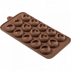 Форма силиконовая для шоколада Сердечки, 23,5*12 см