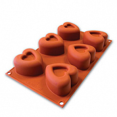 Форма силиконовая СИЛИКОНФЛЕКС Саварен сердце SF124 Silikomart