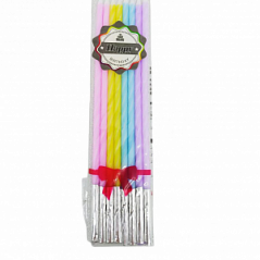 Свечи "Праздник" разноцветные 14,5 см, 8 шт