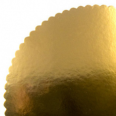 Подложка 2 мм 26 см золотая круглая с фигурным краем