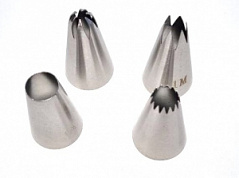 Набор кондитерских насадок из нержавеющей стали, 4 шт. Набор кондитерских насадок из нержавеющей стали, 4 шт.