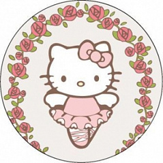 Вафельная картинка Hello Kitty в цветах, d=20 см
