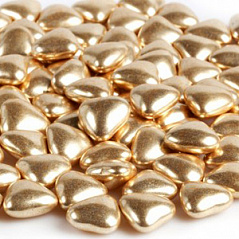 Сердечки шоколадные золотые, 100 г