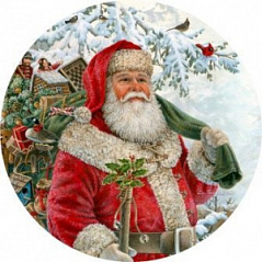 Вафельная картинка Дед Мороз, d=20 см