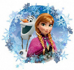 Вафельная картинка Анна и снеговик, d=20 см