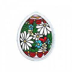 Набор для вырезания печенья: форма и трафарет Яйцо Цветы, d=12 см
