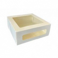 Коробка для торта с окном CAKE II Window White 26*26*10 см