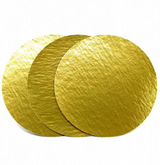 Подложка 0,8 мм 9 см золото/золото круглая