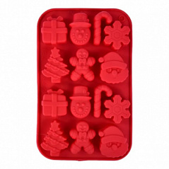 Форма силиконовая ТРОСТЬ И СНЕГОВИК, 14 ячеек Форма силиконовая ТРОСТЬ И СНЕГОВИК, 14 ячеек