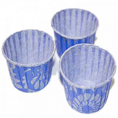 Форма бумажная МАФФИН 50*40 мм Дамаск синяя, 100 шт.