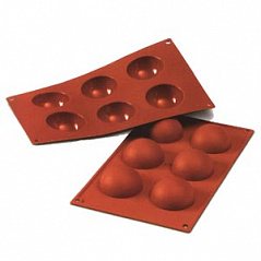 Форма силиконовая СИЛИКОНФЛЕКС Полусфера 6 ячеек SF003 Silikomart
