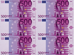 Вафельные деньги 500 Евро 14х6,5 см.х6 шт.
