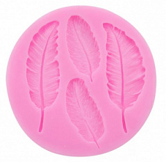 Силиконовый молд ПЕРЬЯ, 4 шт