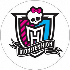 Вафельная картинка Логотип Monster High, d=20 см