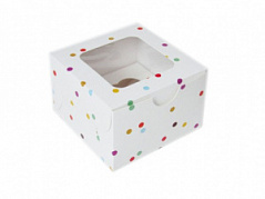 Коробка для кекса Горохи, 1 ячейка