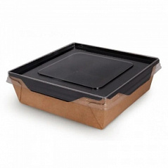 Коробка с крышкой ECO OpSalad 1200 Black Edition, 16,5*16,5*5,5 см