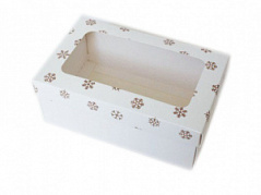 Коробка для подарков с окном Снежинки, 18*11*7 см