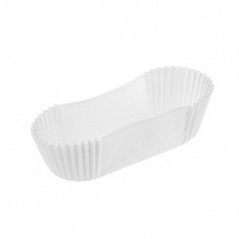 Формы бумажные ОВАЛ 4*10,5*h2,5 см, белые 100 шт