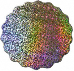 Подложка 3 мм 8 см круглая с фигурным краем Голограмма