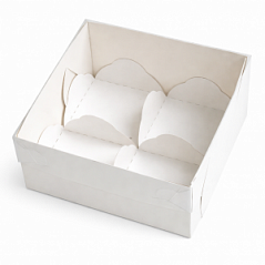 Коробка для моти белая 12*12*5,5 см и 4 разделителя