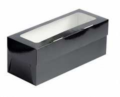 Коробка для маффинов ECO черная/белая 25*10*10 см, 3 ячейки