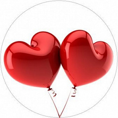 Вафельная картинка Сердца, d=20 см