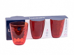 Набор стаканов стеклянных “Neo diamond colorlicious red” Luminarc 310 мл. 3 шт.