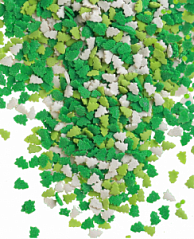 Посыпка сахарная ЕЛОЧКИ бело-изумрудно-зеленые, 100 г