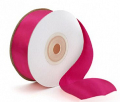 Лента атласная НЕОНОВО-РОЗОВАЯ 1,2 см, 23 метра