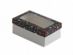 Коробка для подарков с окном Новогодняя ночь, 18*11*7 см