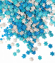 Посыпка сахарная перламутровая СНЕЖИНКИ бело-сине-голубые, 100 г