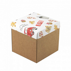Коробка для подарков без окна Merry Christmas 15*15*15 см 