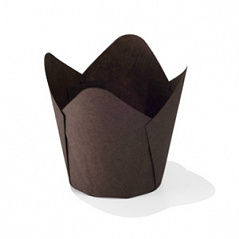 Форма бумажная ТЮЛЬПАН РАУНД 50/60 коричневая, 20 шт