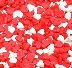 Посыпка Сердечки красно-белые (мини), 100 г Посыпка Сердечки красно-белые (мини), 100 г