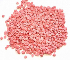 Посыпка сахарная декоративная СЕРДЕЧКИ (розовые перламутровые), 100 г