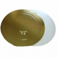 Подложка усиленная 1,5 мм 26 см золото/жемчуг круглая