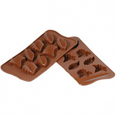 Форма силиконовая ИЗИ-ШОК Листики Silikomart