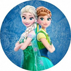 Вафельная картинка Эльза и Анна, d=20 см