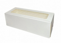 Коробка для зефира или рулета с двумя окнами белая, 20*12*10 см Коробка для зефира или рулета с двумя окнами белая, 20*12*10 см