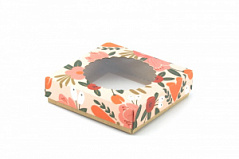Коробка для печенья со съемной крышкой Персиковые цветы на 1 шт.