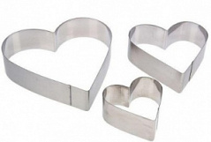 Набор форм для вырезания печенья Сердца, 3 шт Набор форм для вырезания печенья Сердца, 3 шт