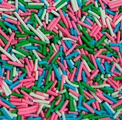 Посыпка Вермишель Микс №11 сине-бело-розово-зелёный, 100 г