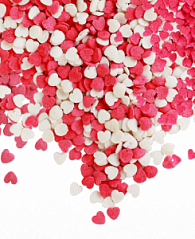 Посыпка сахарная СЕРДЕЧКИ КРАСНО-БЕЛЫЕ №314, 100 г